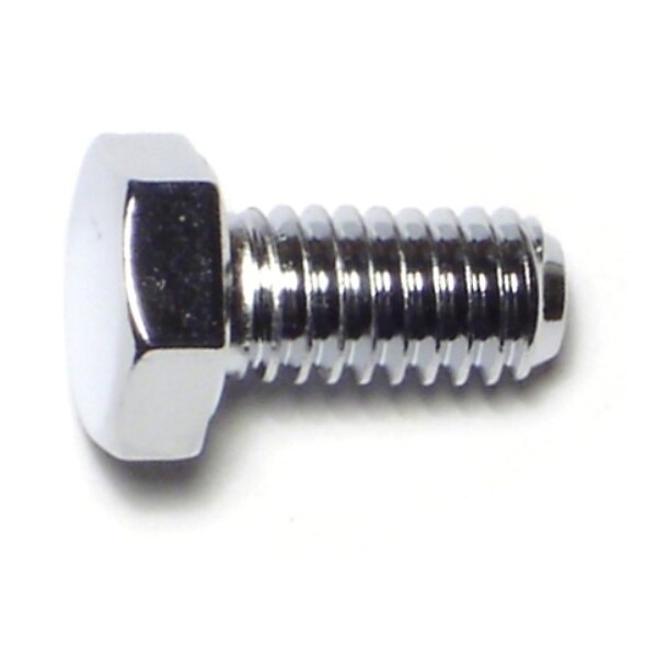 Grade 5, 5/16"-18 Hex Head Cap Screw, Chrome Plated Steel, 5/8 in L, 10 PK